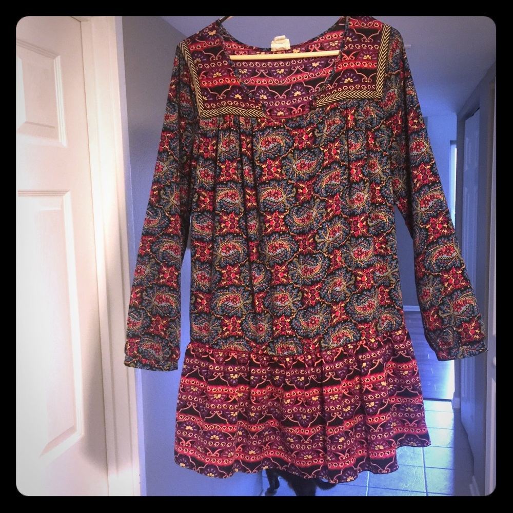 Pattern long Sleeve Dress